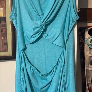 Chic Turquoise Mini Dress